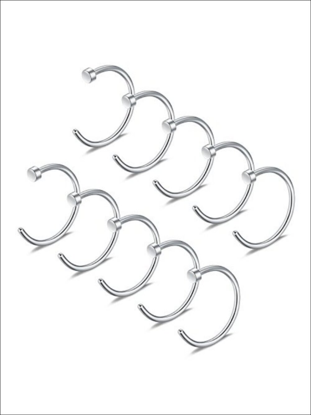 Stainless Steel Nose Hoop Ring Body Jewelry Piercing Earrings Unisex 20G 8mm